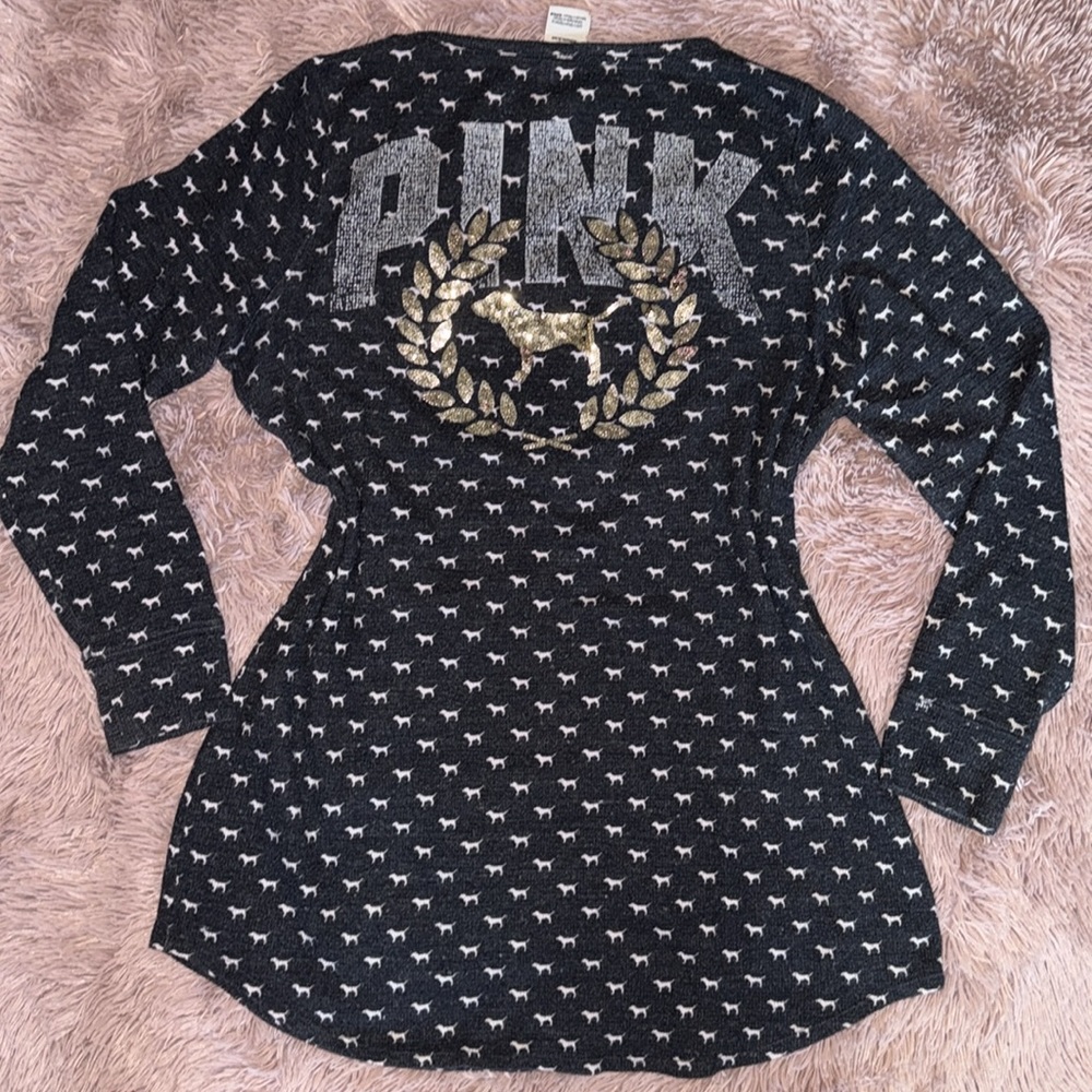 Victoria’s Secret PINK Sequin Dog Logo Nightshirt